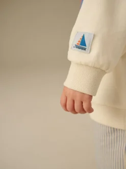 Blanc/bleu écru - Ensemble sweat-shirt et short (3mths-8yrs)