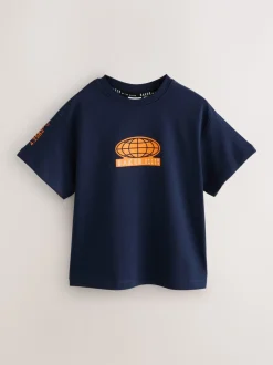 Blanc/bleu/bleu marine - Lot de t-shirts Baker by Ted Baker Graphic Imprimé 3 Lot