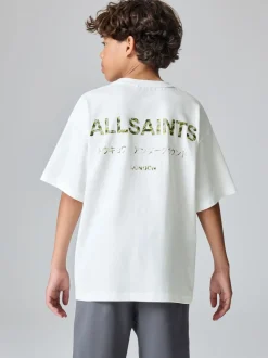 Blanc/camouflage - T-shirt smALLSAINTS oversize en Coton à Col rond