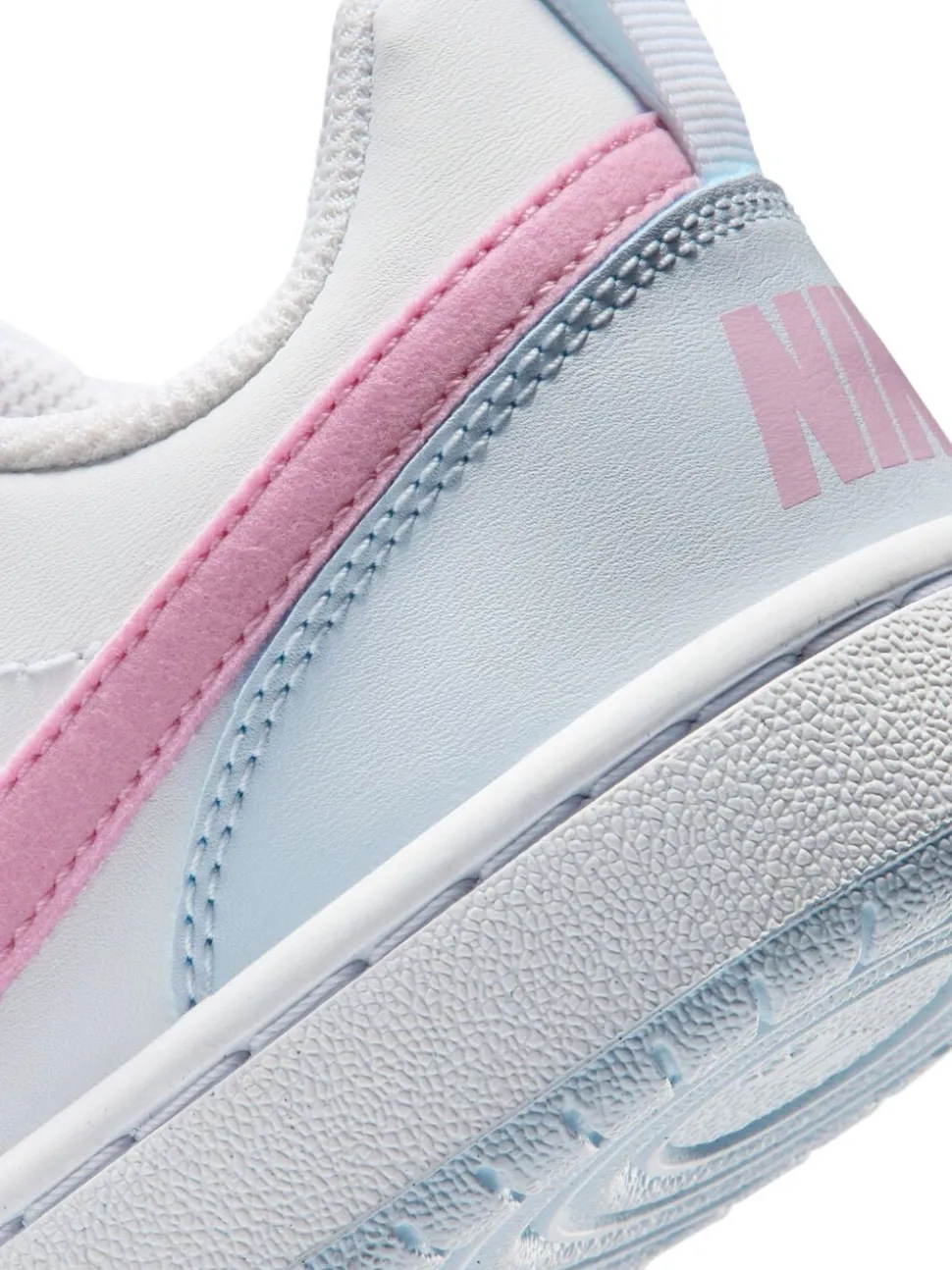 Blanc/gris rose - Baskets basses Nike Youth Court Borough