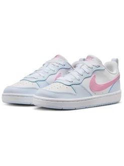 Blanc/gris rose - Baskets basses Nike Youth Court Borough