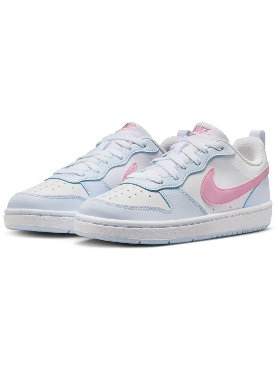 Blanc/gris rose - Baskets basses Nike Youth Court Borough