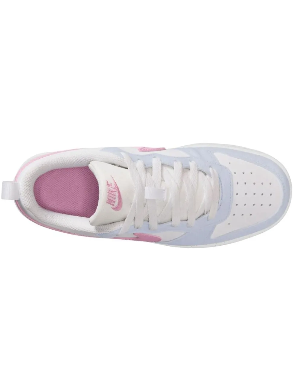 Blanc/gris rose - Baskets basses Nike Youth Court Borough