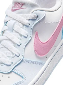 Blanc/gris rose - Baskets basses Nike Youth Court Borough