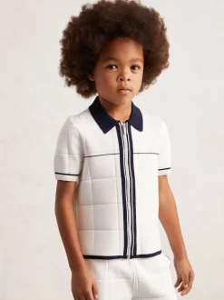 Blanc/Marine - Chemise Reiss Baxter