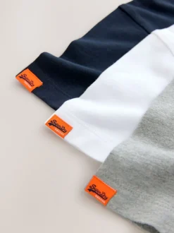 Blanc/Marine - Lot de 3 t-shirts Superdry
