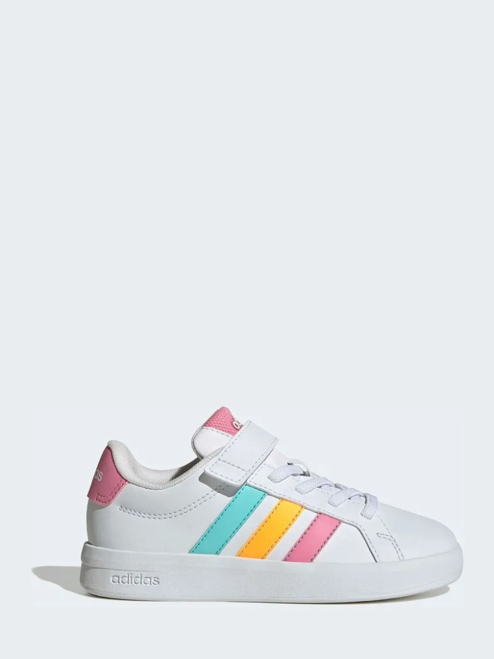 blanc/multicolore - adidas Grand Court 3.0 Baskets enfant à lacets élastiques