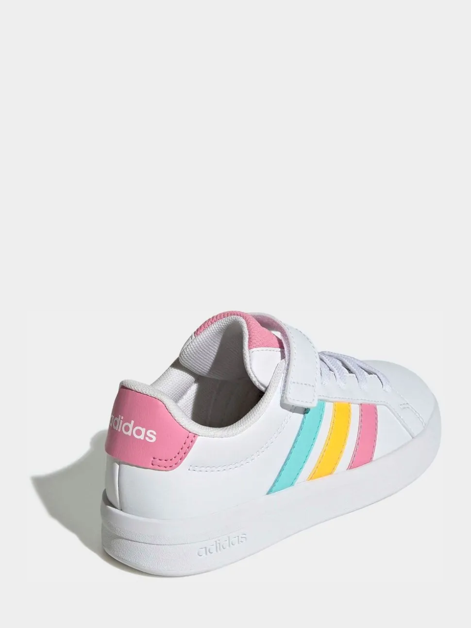 blanc/multicolore - adidas Grand Court 3.0 Baskets enfant à lacets élastiques