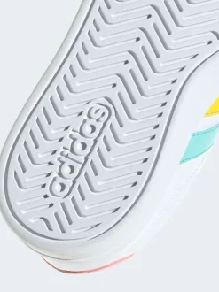 blanc/multicolore - adidas Grand Court 3.0 Baskets enfant à lacets élastiques