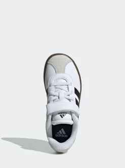 Blanc/Noir - adidas Vl Cour 3.0 Baskets enfant à crochets et boucles