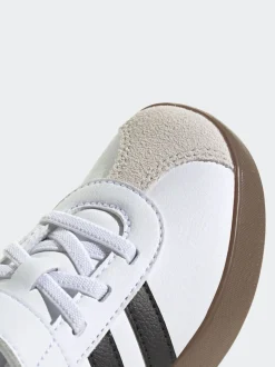 Blanc/Noir - adidas Vl Cour 3.0 Baskets enfant à crochets et boucles