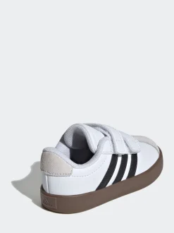 Blanc/Noir - adidas Vl Cour 3.0 Baskets bébé à crochets et boucles