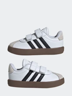 Blanc/Noir - adidas Vl Cour 3.0 Baskets bébé à crochets et boucles