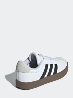 Blanc/Noir - adidas Vl Cour 3.0 Baskets enfant en daim à lacets