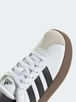 Blanc/Noir - adidas Vl Cour 3.0 Baskets enfant en daim à lacets