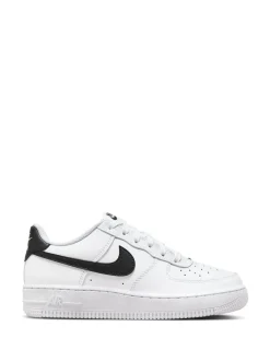 Blanc/Noir - Nike Youth Air Force 1 Trainers