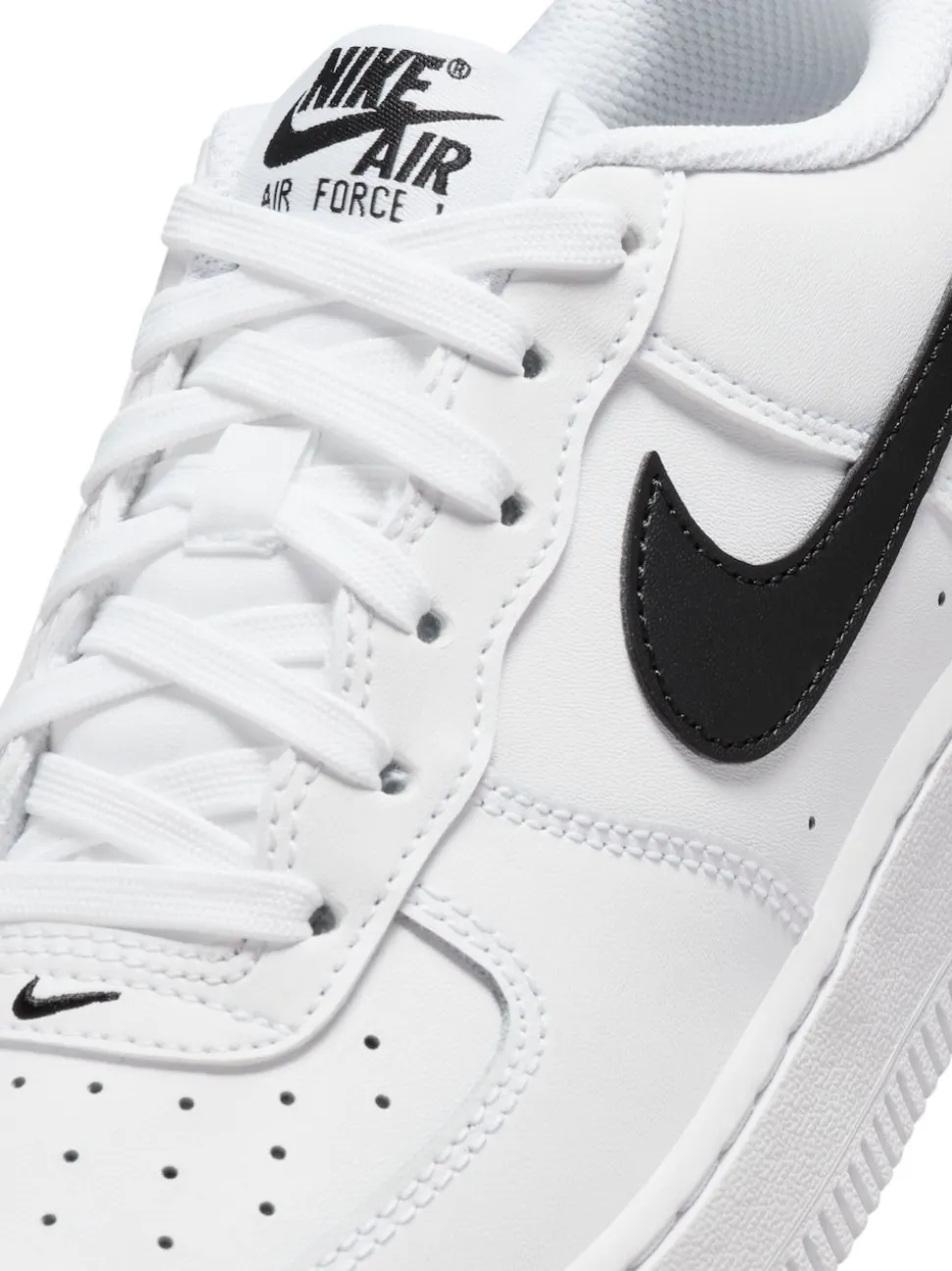 Blanc/Noir - Nike Youth Air Force 1 Trainers