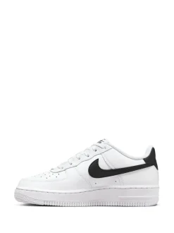Blanc/Noir - Nike Youth Air Force 1 Trainers