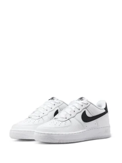Blanc/Noir - Nike Youth Air Force 1 Trainers