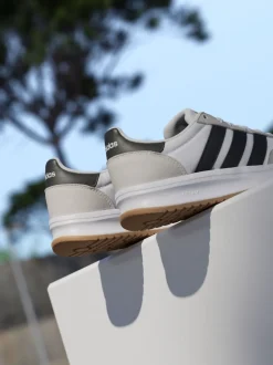 Blanc/Noir/Gris - adidas Run 70s 2.0 Baskets Dentelle Junior