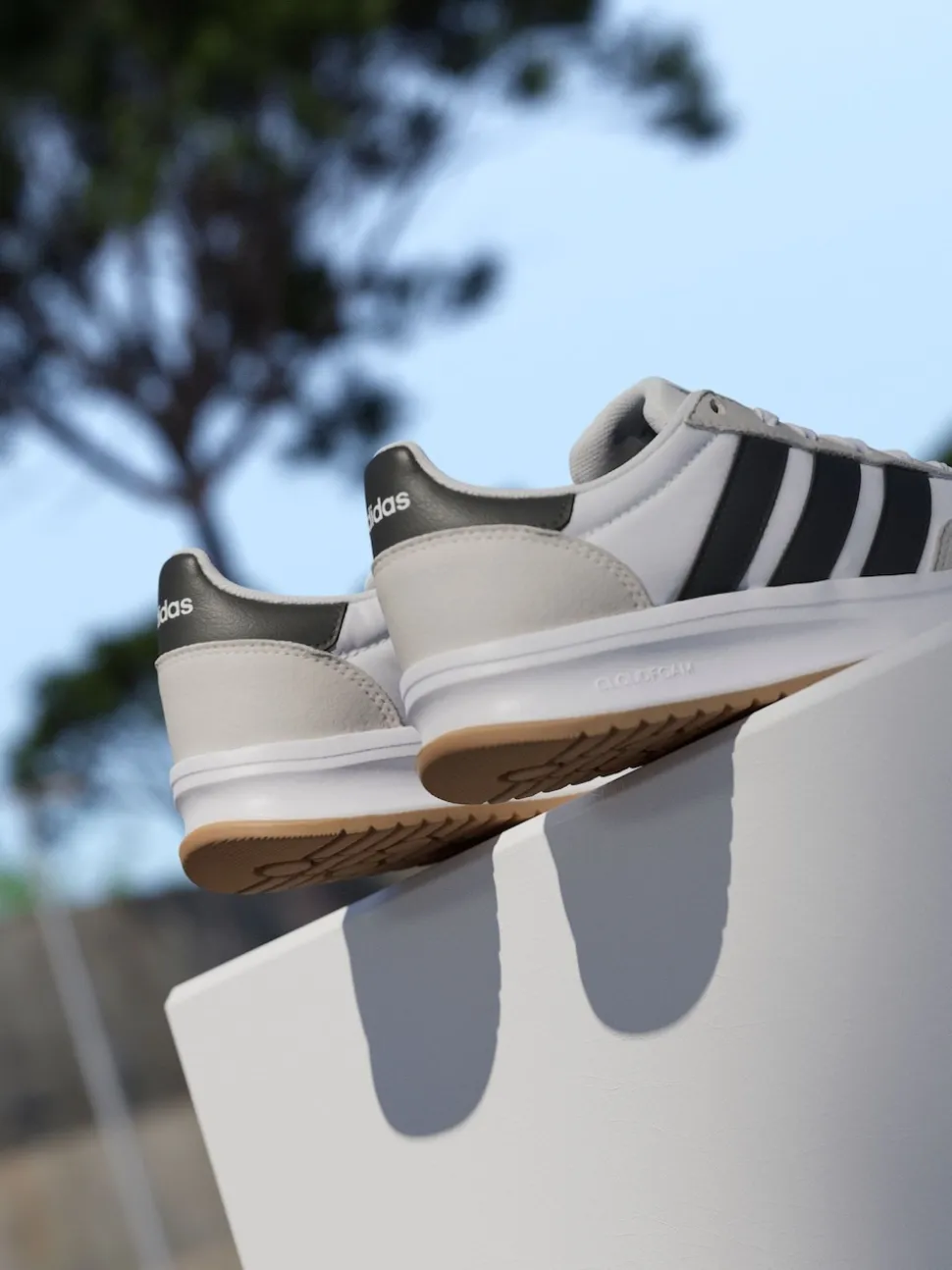 Blanc/Noir/Gris - adidas Run 70s 2.0 Baskets Dentelle Junior