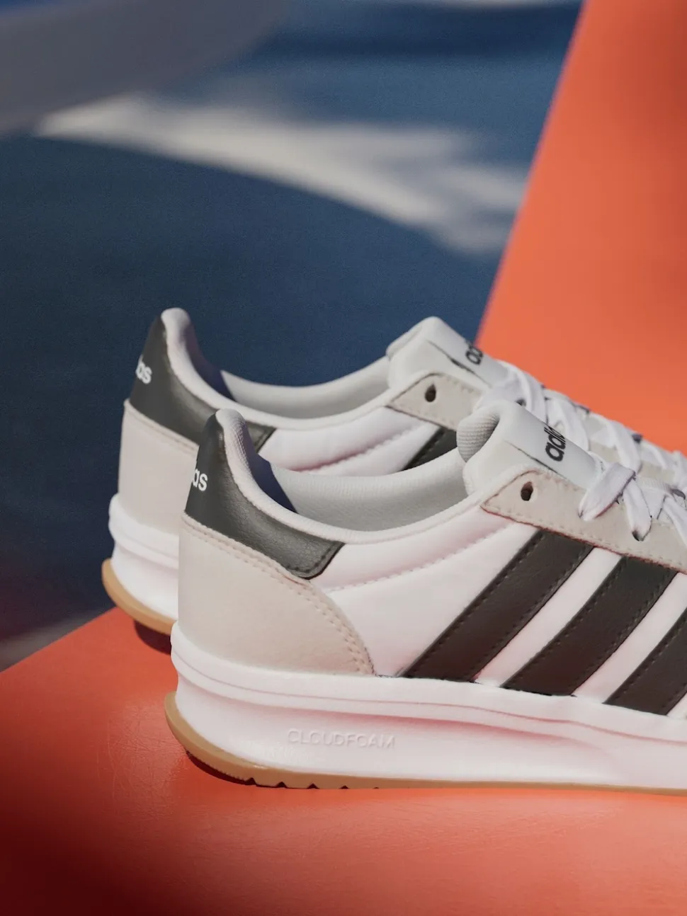 Blanc/Noir/Gris - adidas Run 70s 2.0 Baskets Dentelle Junior