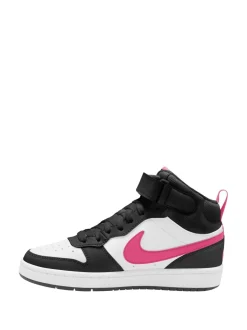 Blanc/noir/rose - Baskets mi-Baskets du tribunal de Nike pour adolescents