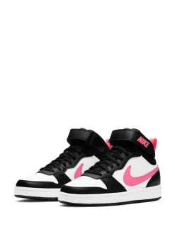 Blanc/noir/rose - Baskets mi-Baskets du tribunal de Nike pour adolescents