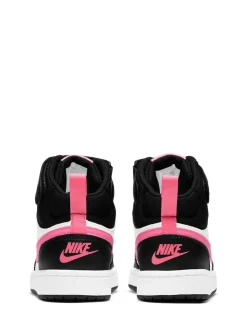 Blanc/noir/rose - Baskets mi-Baskets du tribunal de Nike pour adolescents
