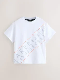 Blanc/Orange/Bleu/Marine - Lot de t-shirts Baker by Ted Baker Graphic Imprimé 5 Lot