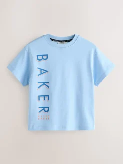 Blanc/Orange/Bleu/Marine - Lot de t-shirts Baker by Ted Baker Graphic Imprimé 5 Lot