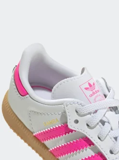 Blanc/Rose - Baskets Adidas Original Samba OG Comfort Closure à Dentelles élastiques