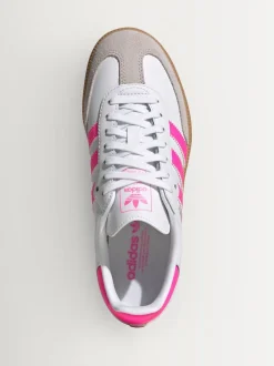 Blanc/Rose - Baskets Adidas Original Samba OG Junior