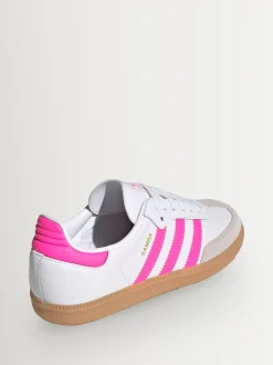 Blanc/Rose - Baskets Adidas Original Samba OG Junior