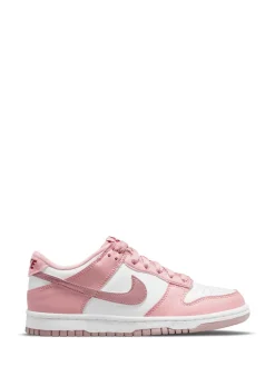 Blanc/rose pâle - Nike Youth Dunk Low Trainers