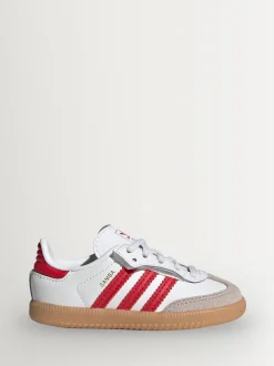 Blanc/rouge/gris - Baskets Adidas Original Samba OG Comfort Closure à Dentelles élastiques