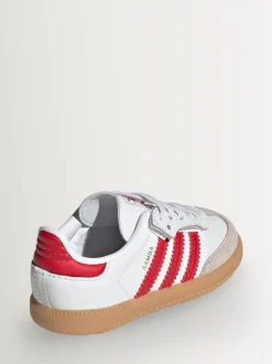 Blanc/rouge/gris - Baskets Adidas Original Samba OG Comfort Closure à Dentelles élastiques