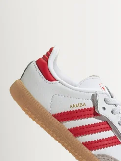 Blanc/rouge/gris - Baskets Adidas Original Samba OG Comfort Closure à Dentelles élastiques