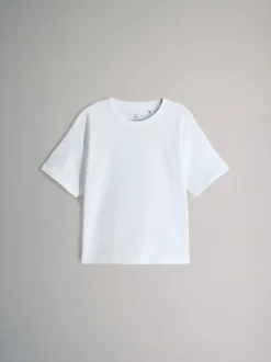 Blanc/rouge/vert/bleu marine - The Set lot de 4 t-shirts oversize en coton à manches courtes