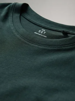 Blanc/rouge/vert/bleu marine - The Set lot de 4 t-shirts oversize en coton à manches courtes