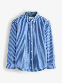 Bleu - 100% coton Manches longues Rayure Chemises (3-16ans)