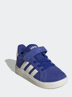 Bleu - adidas Grand Court 2.0 Baskets à lacets élastiques bébé