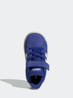 Bleu - adidas Grand Court 2.0 Baskets à lacets élastiques bébé