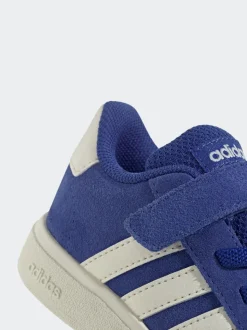 Bleu - adidas Grand Court 2.0 Baskets à lacets élastiques bébé