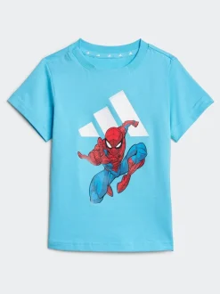 Bleu - adidas Marvel Spider-Man 100% Ensemble t-shirt short en coton