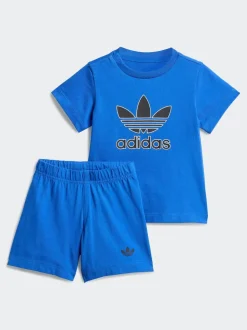 Bleu - adidas Originals Ensemble T-shirt et short trèfle pour Bébé