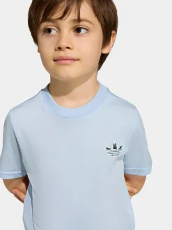 Bleu - adidas Originals Graphic T-Shirt and Shorts Little Kids Set