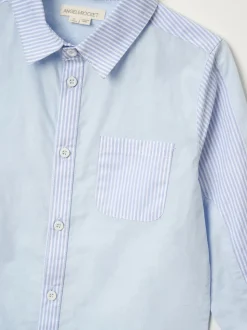 Bleu - Angel & Rocket Chase Orange Couleur Block Smart 100% Coton Chemises