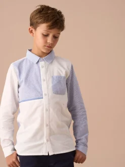 Bleu - Angel & Rocket Hank Rayure Block 100Chemises % coton texturé