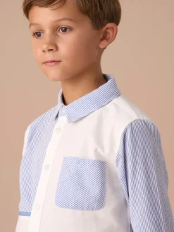 Bleu - Angel & Rocket Hank Rayure Block 100Chemises % coton texturé